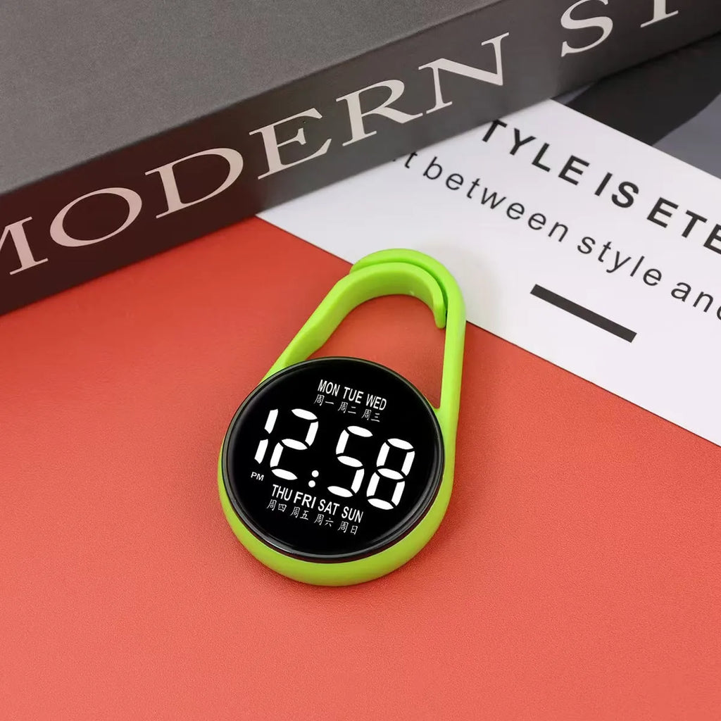 LED digital watch with luminous display and waterproof design shown in multiple colour options