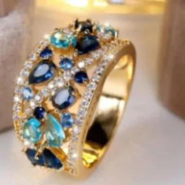 Women's round hollow fashion ring in copper available in multiple sizes and colour combinations