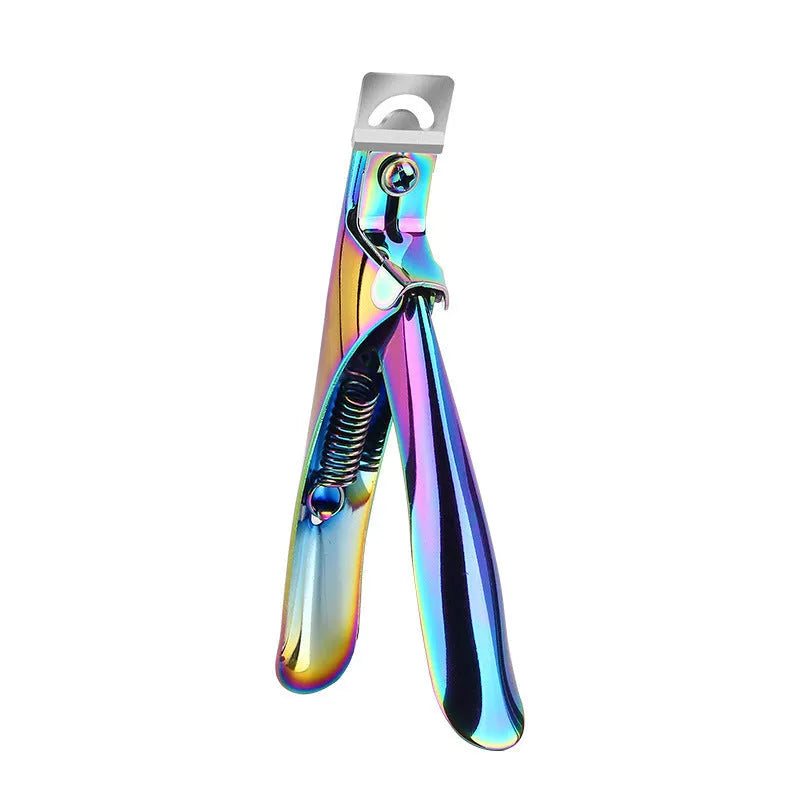 French manicure scissors with U-shaped cutting edge in stainless steel construction
