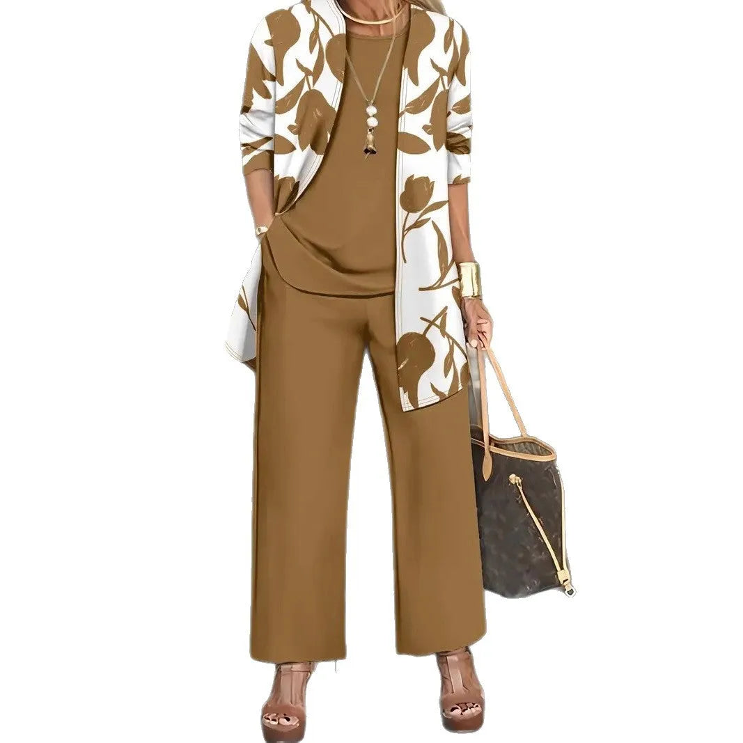 Women's three-piece suit with coat, vest and trousers in Japanese Korean casual style