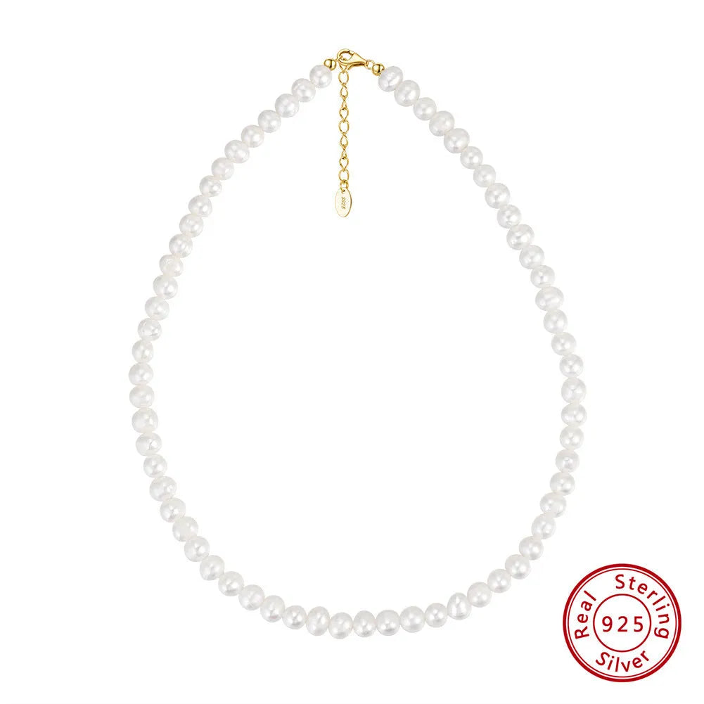 Adjustable sterling silver necklace with natural freshwater pearl pendant