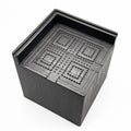 Four black thickened plastic furniture feet mats for height adjustment
