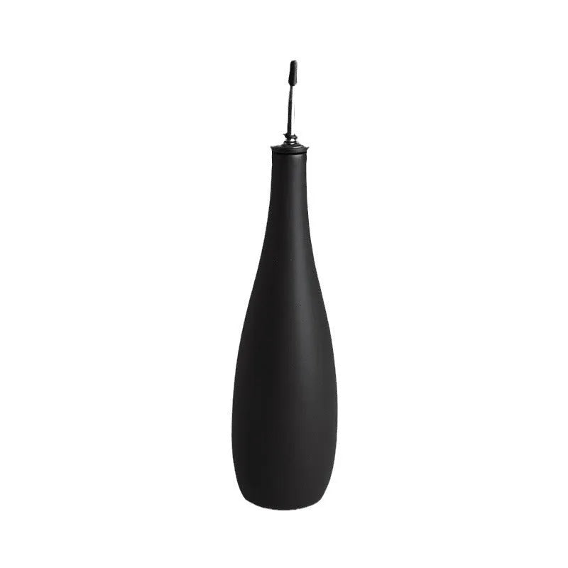Ceramic kitchen oil pot with sealed lid and funnel in black, white, or coffee colour.