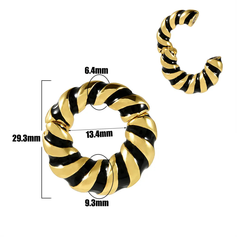 Shaped totem pattern stainless steel earrings with electroplated finish in fashion colours