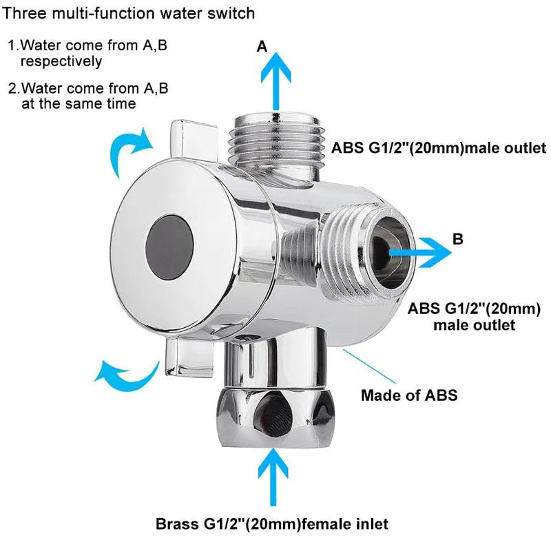 Copper shower water distributor with American bracket and ball joint options