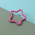 Zinc alloy five-pointed star keychain in multiple colour options