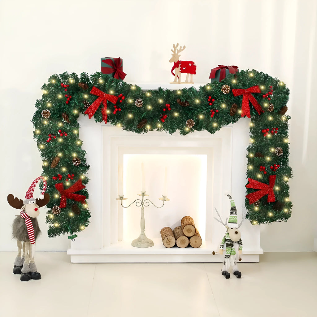 Christmas rattan pine cone bow decorative cane with European style design for festive arrangements