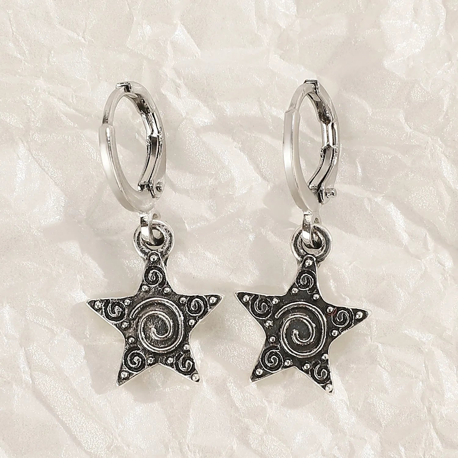 Women's alloy cross crystal earrings in five colours with dripping oil finish and multiple design elements