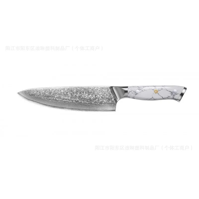 Damascus pattern VG10 steel chef knife with 21cm blade and 11cm handle