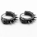 Geometric copper plastic punk motorcycle alloy earrings in retro black colour