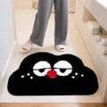 Cartoon anime patterned bathroom mat in soft colours, available in multiple sizes on a bathroom floor.