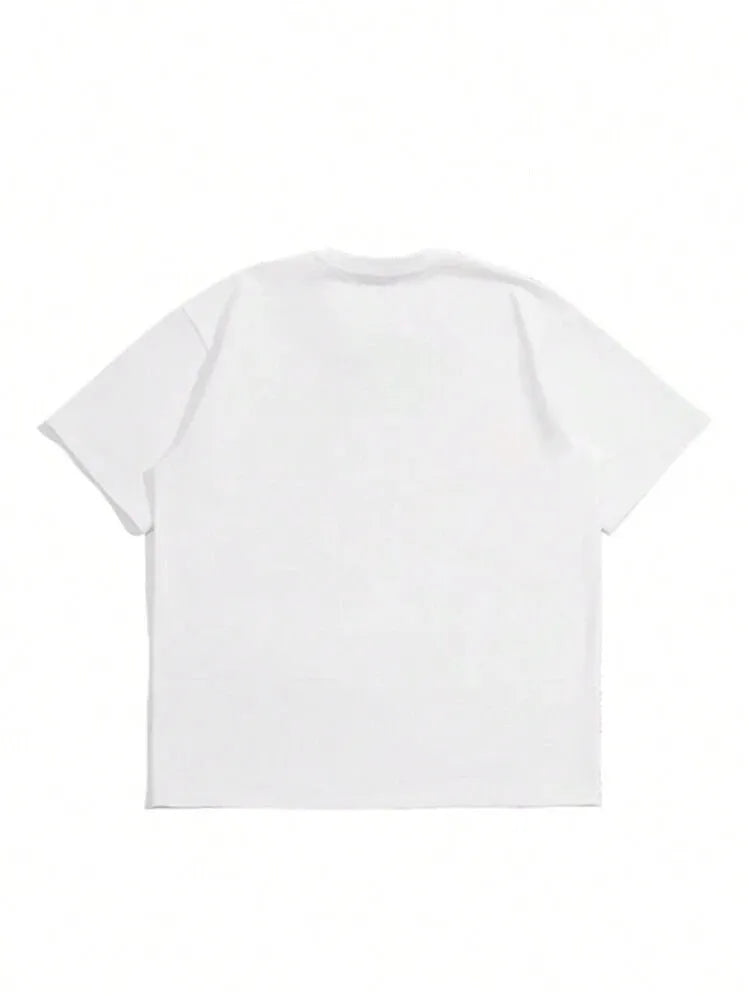 Men's pure cotton short sleeve T-shirt in Japanese retro style, solid colour