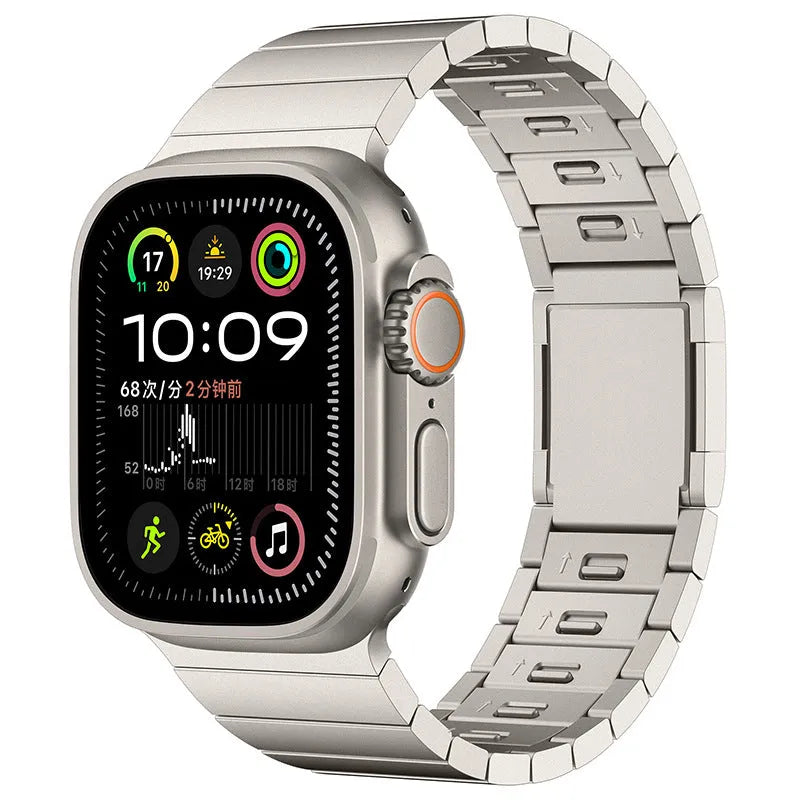 Stainless steel magnetic buckle watch strap for Apple Watch in multiple colour options.