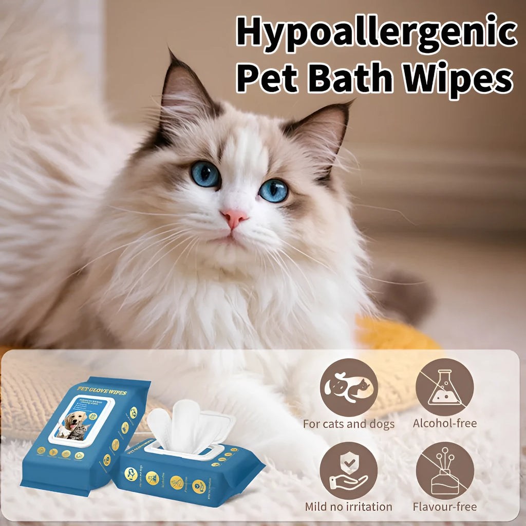 Pack of disposable pet gloves for dog and cat grooming and bath cleaning supplies