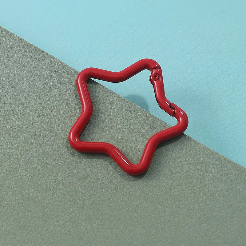 Zinc alloy five-pointed star keychain in multiple colour options