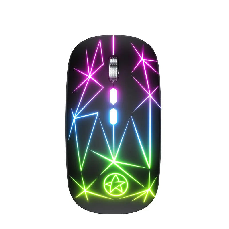 Wireless Bluetooth mouse with luminous charging and metal roller in various colour options