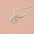 Stainless steel lucky tree pendant clavicle necklace with adjustable snake bones chain