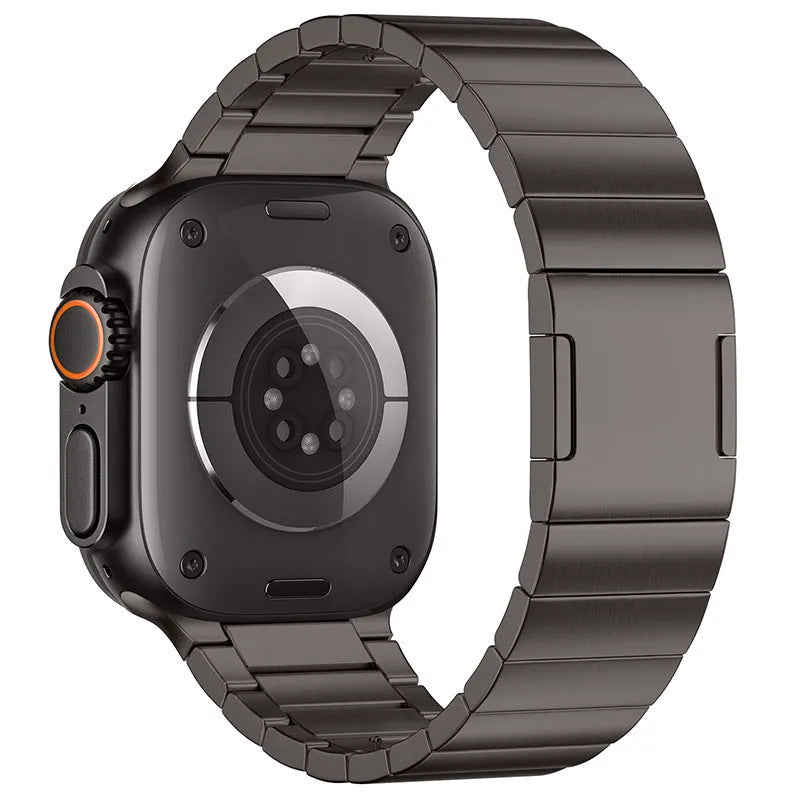 Stainless steel magnetic buckle watch strap for Apple Watch in multiple colour options.