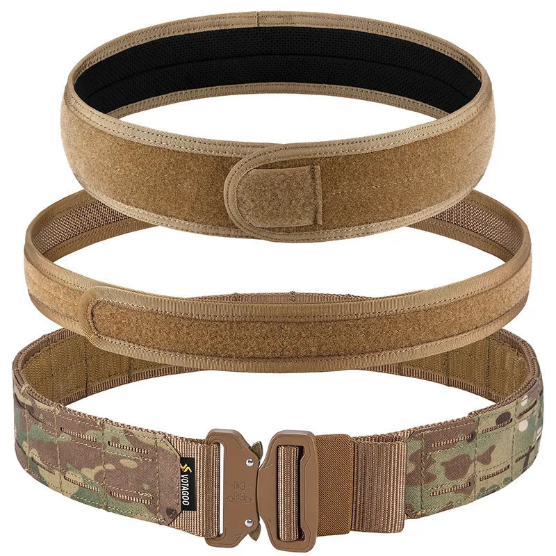VOTAGOO army fan quick release tactical belt with laser cutting waist seal in CP camouflage colour