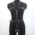 Black patent leather corset belt with thin European design and pin buckle fastening