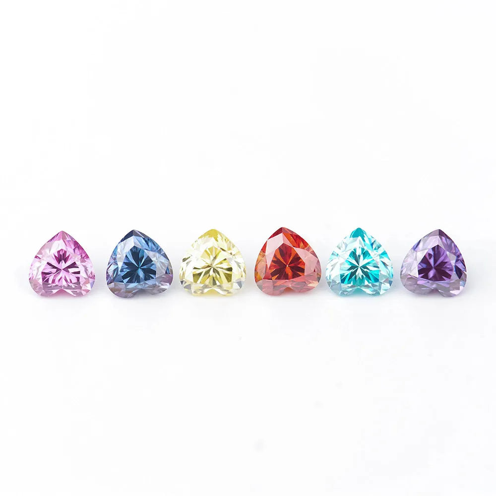 Lemon yellow moissanite heart-shaped stone measuring 11x11mm for jewellery making