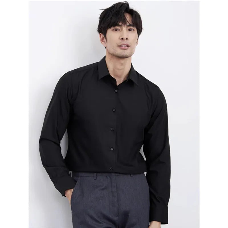Wine red men's slim fit long sleeve cardigan shirt on a hanger.
