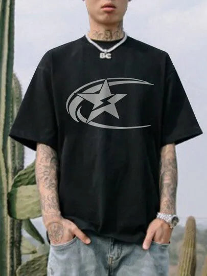 Men's pure cotton short sleeve T-shirt in Japanese retro style, solid colour