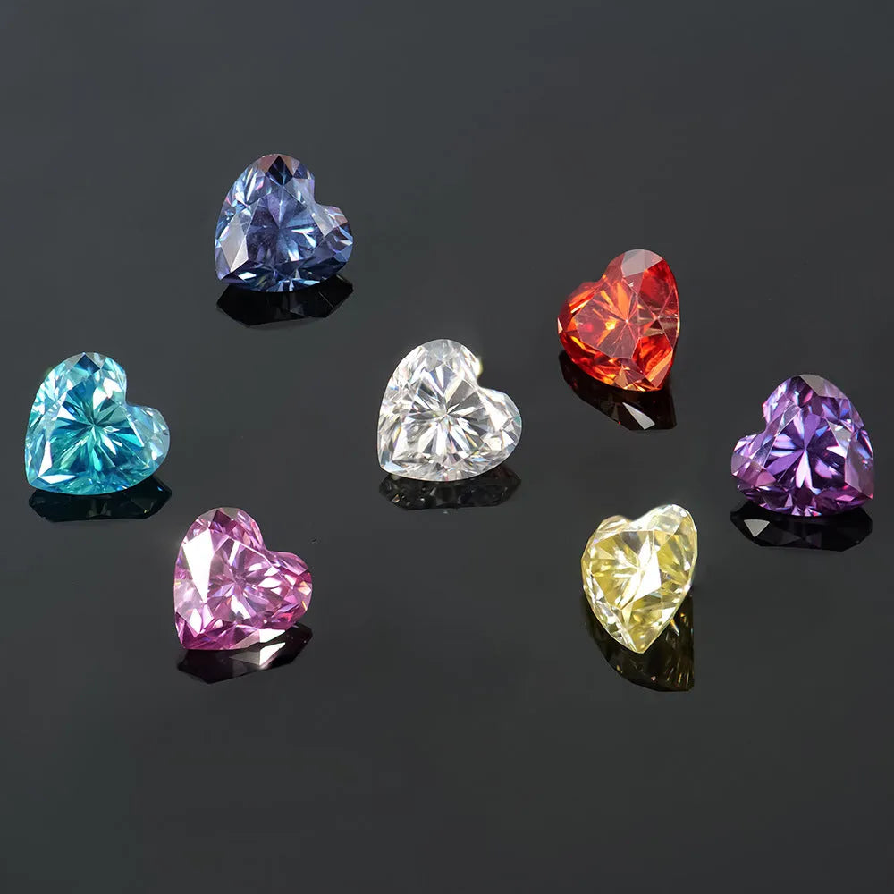 Lemon yellow moissanite heart-shaped stone measuring 11x11mm for jewellery making