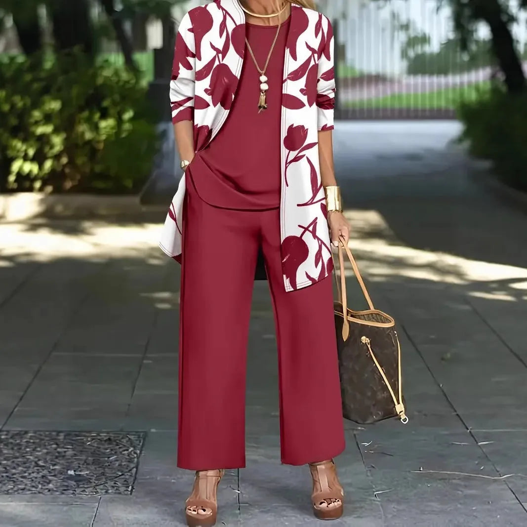 Women's three-piece suit with coat, vest and trousers in Japanese Korean casual style