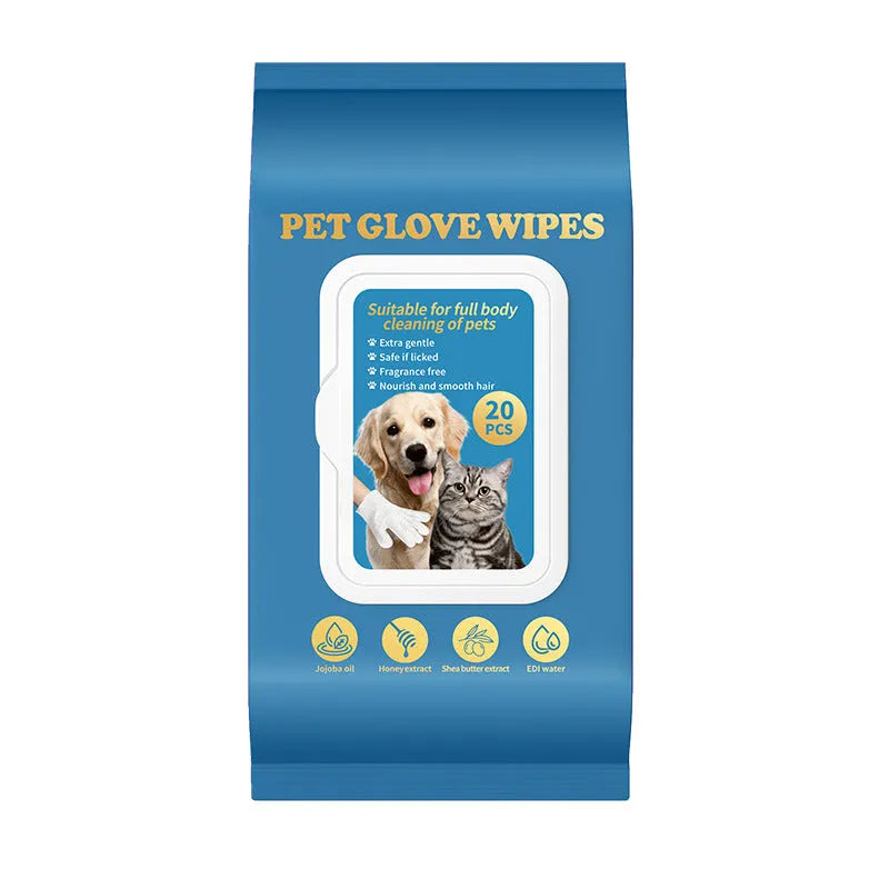 Pack of disposable pet gloves for dog and cat grooming and bath cleaning supplies