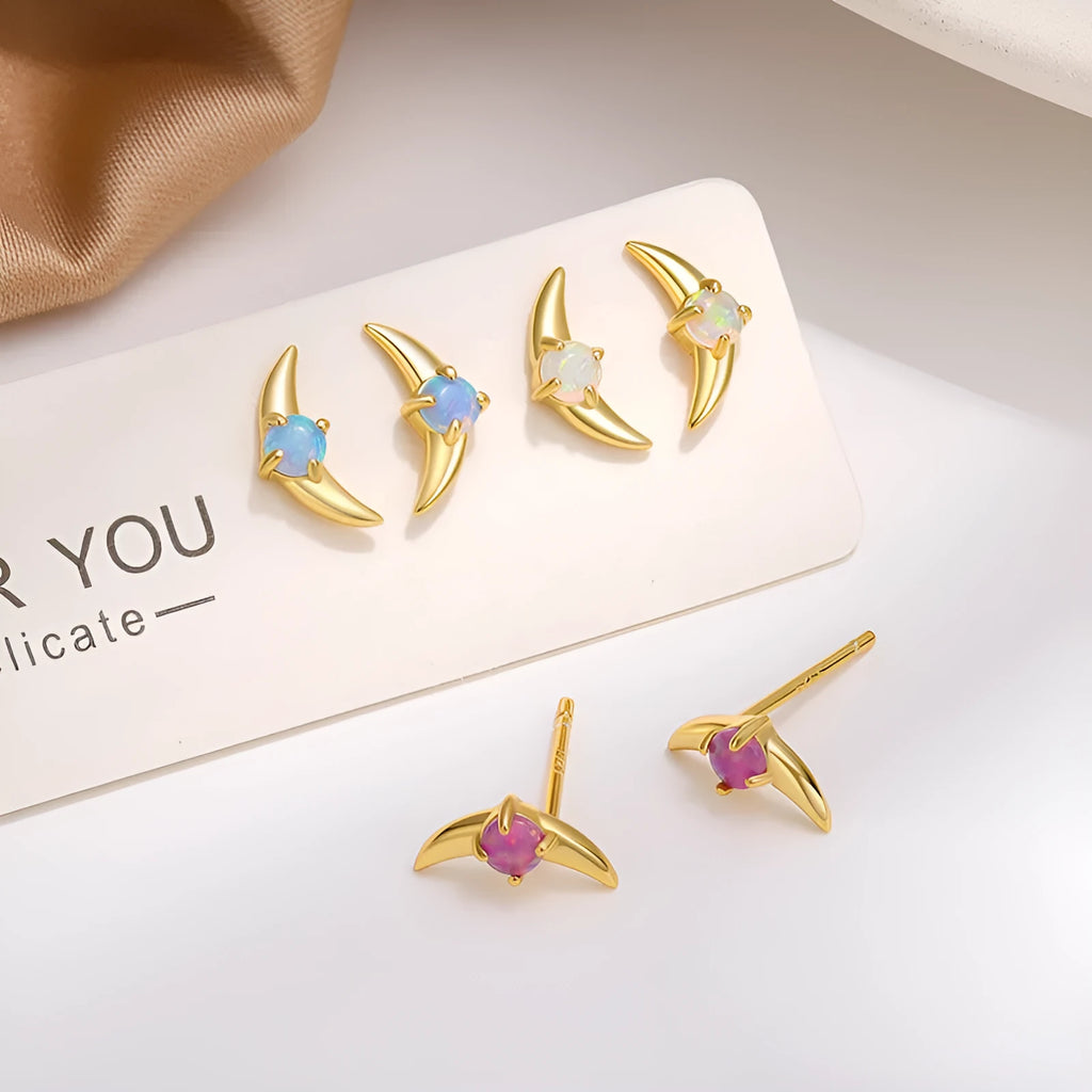 925 silver geometric earrings for women with electroplated finish