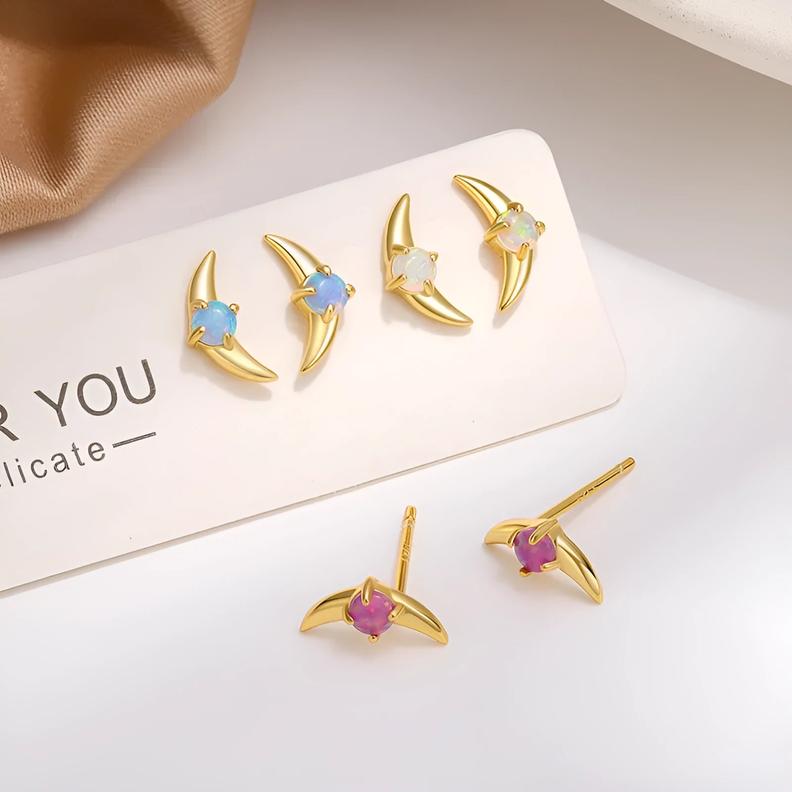 925 silver geometric earrings for women with electroplated finish