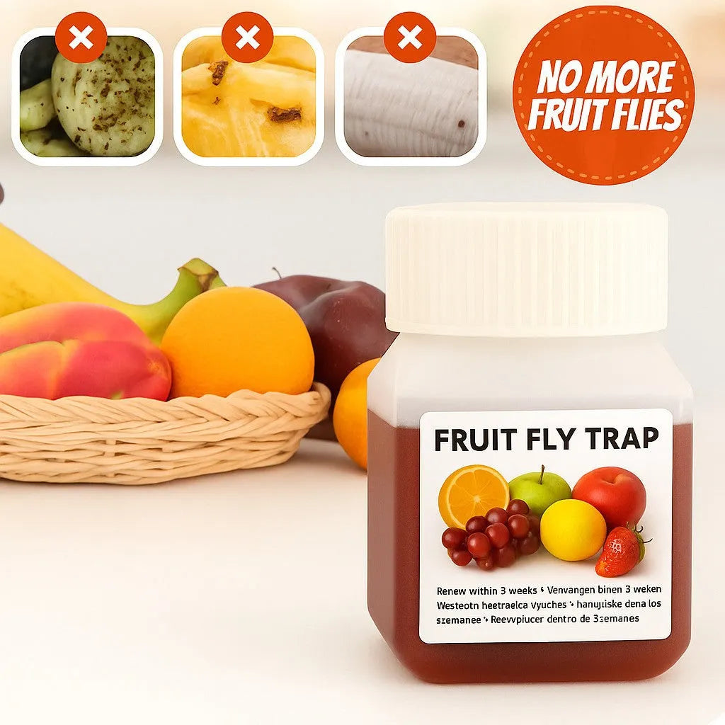 Bottle of fruit fly bait liquid for trapper station refill with SK003 specification options