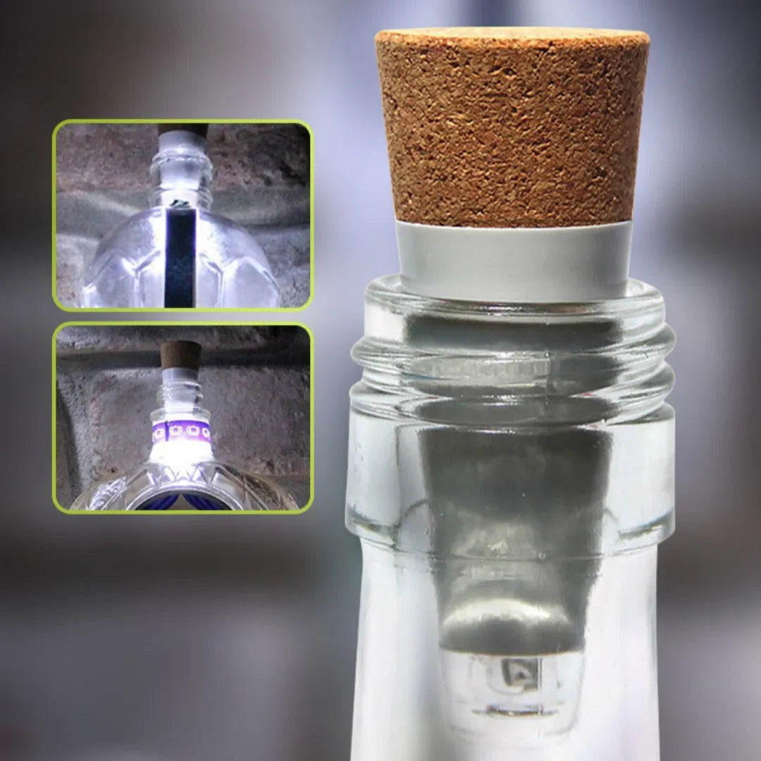 LED rechargeable bottle cap cork light with plastic shell for holiday decoration