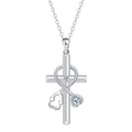 Women's copper cross stethoscope pendant necklace with electroplated finish on a cross chain.