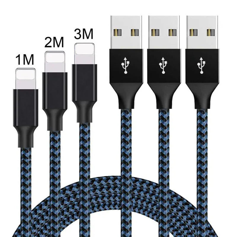 Braided fast charging data cable with Micro USB connector for Android phones in various colours and lengths.