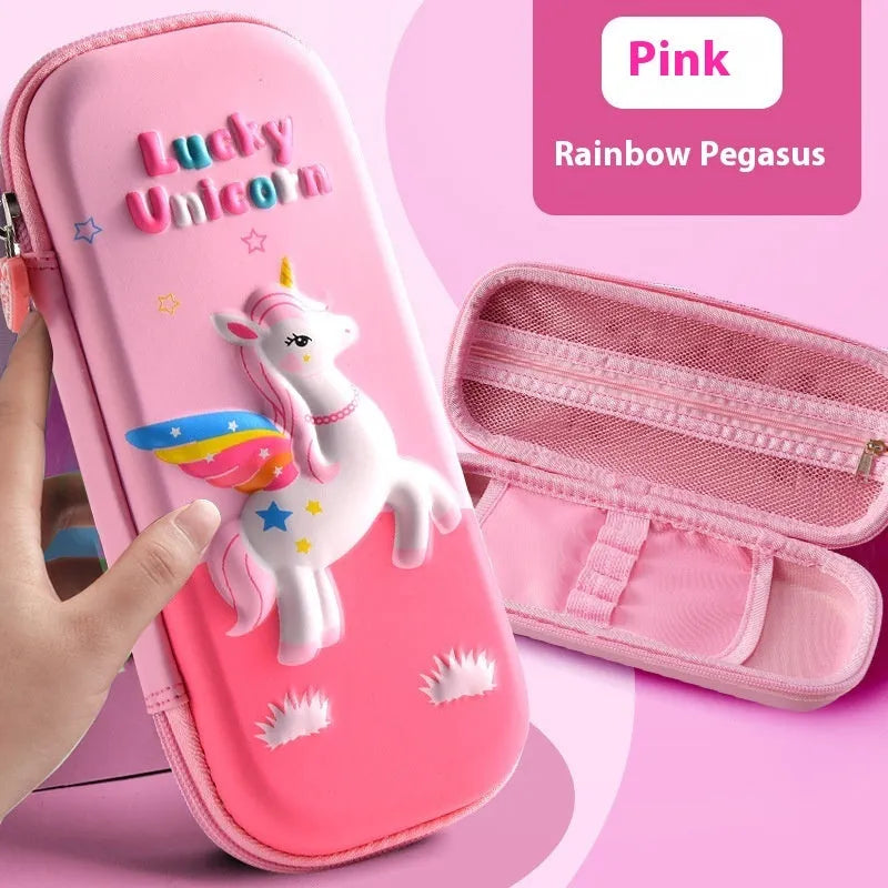 3D leather pencil case with sculpted spaceship design in multiple colour options