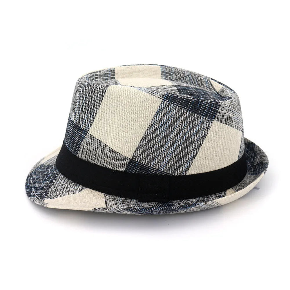 Blue polyester straw sun hat with bell crown and 4.5cm brim for outdoor sun protection