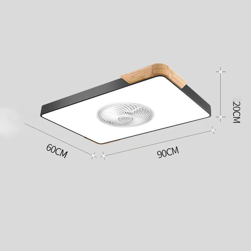 White Nordic ceiling fan lamp with integrated light fixture and remote control