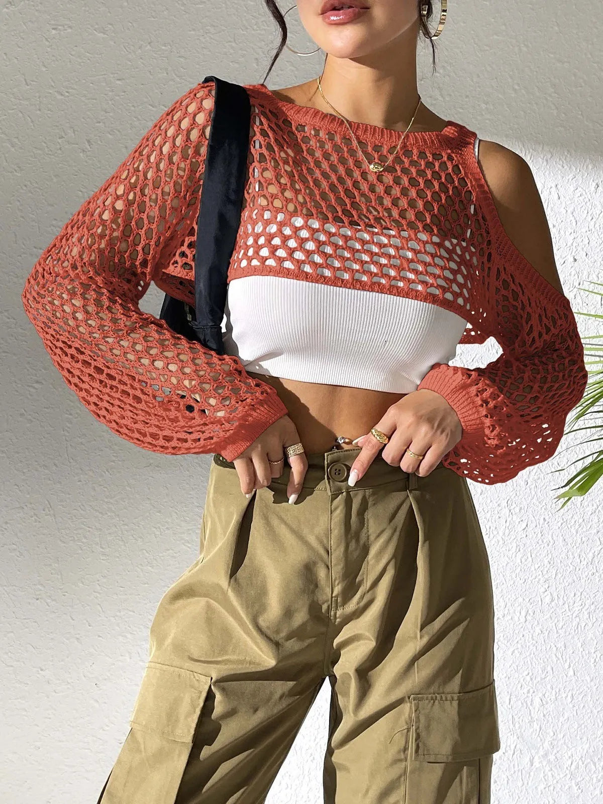Polypropylene mesh beach shirt with hollowed navel design in free size showing six colour options
