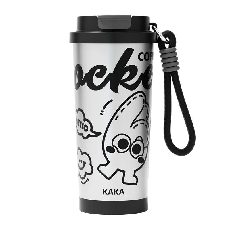 Creative style 500ml vacuum cup in green, black, pink purple, or blue and red with stainless steel shell.