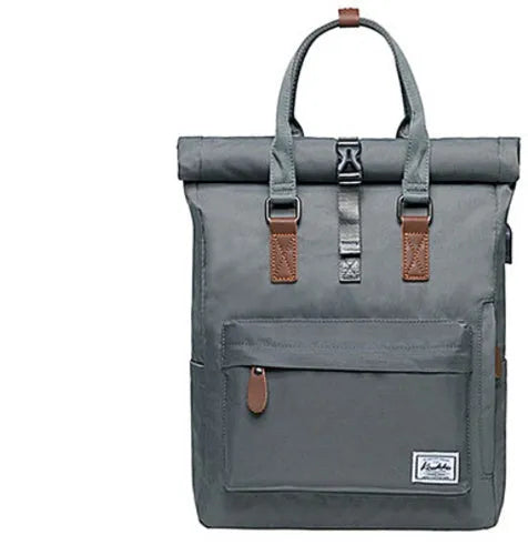 Polyester casual backpack showing computer pocket and zipper organisation in black colour