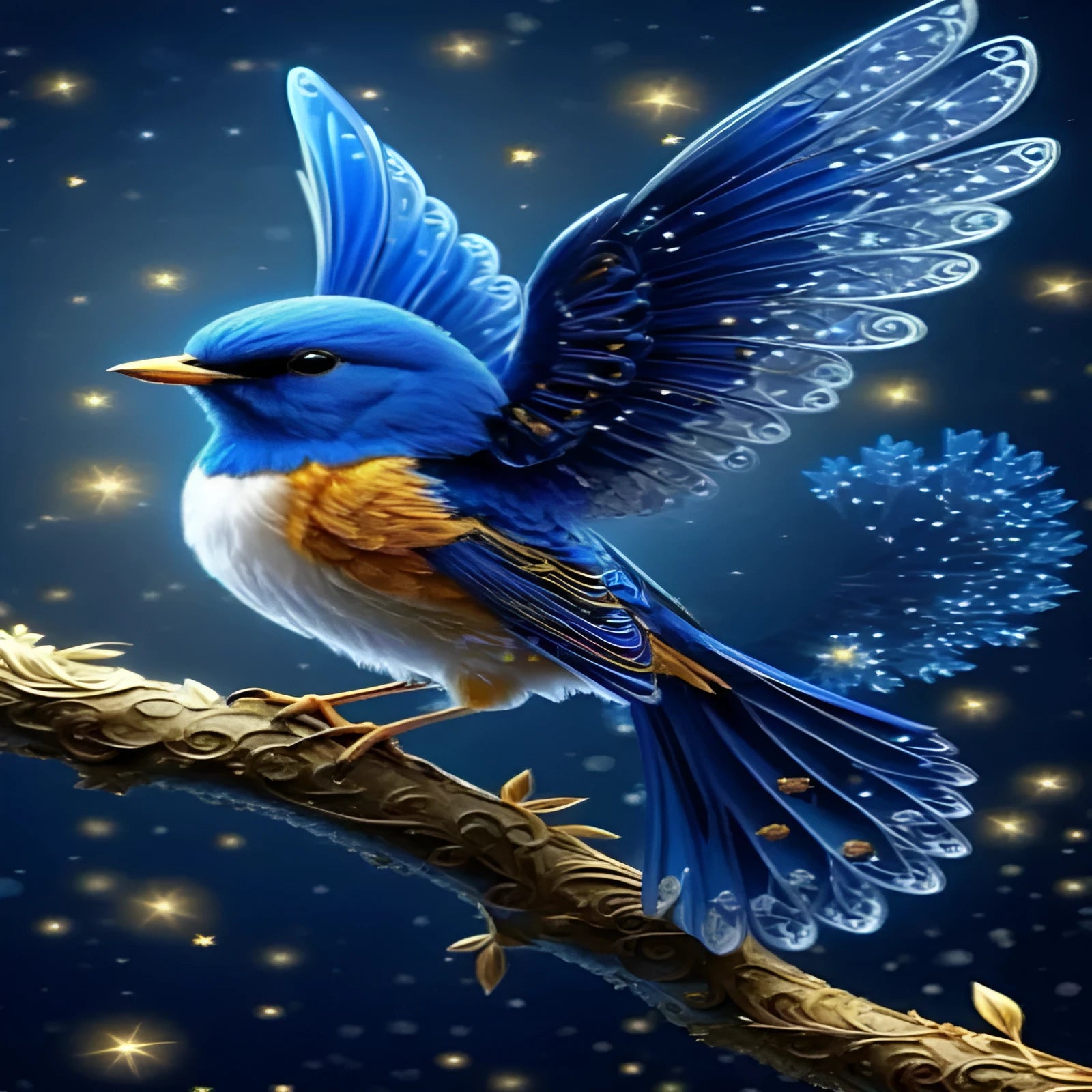 Handmade DIY Blue Bird rhinestone diamond painting on 60x100cm acrylic canvas