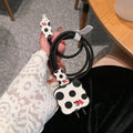 Cartoon puppy design USB cable protection sleeve for fast charging cables in lambskin material