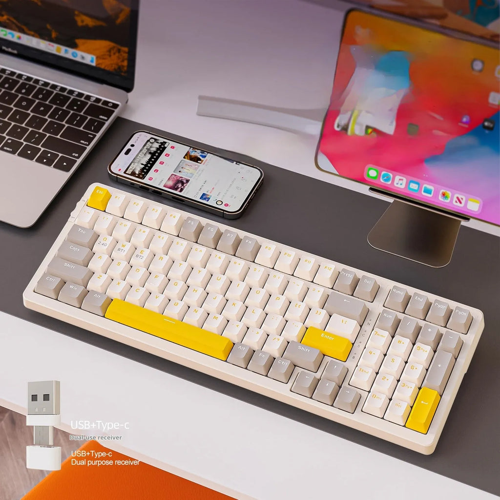 Free Wolf K96 Bluetooth mechanical keyboard in choice of four colours with compact 39cm design