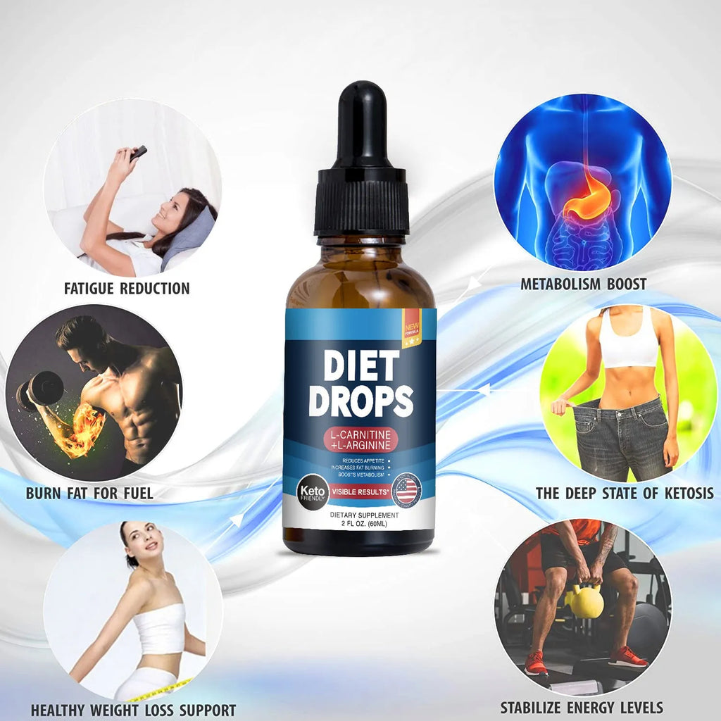 60ml ketone drops supplement bottle with dropper for weight management support