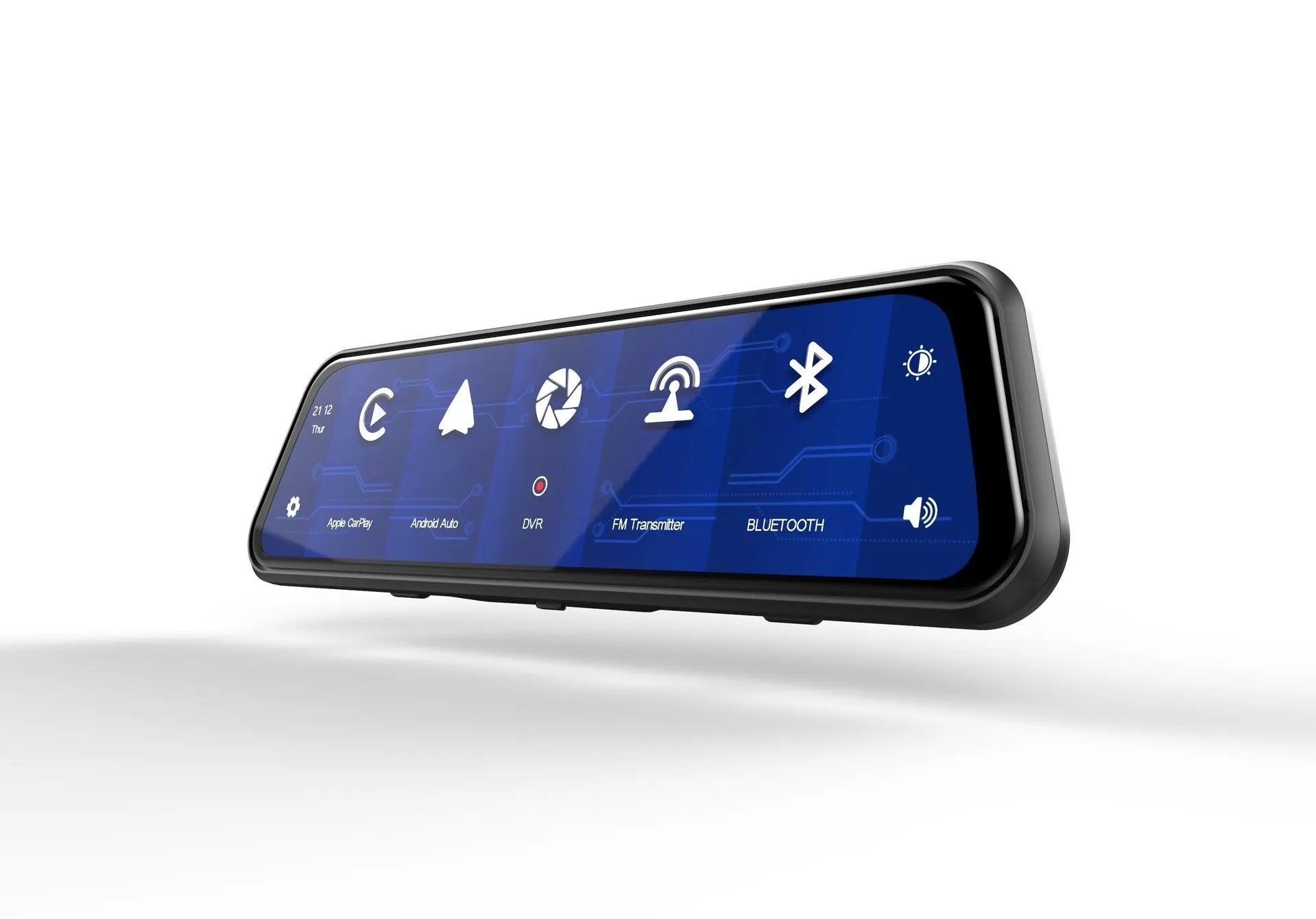 9.66 inch touch screen dual-lens driving recorder with rearview mirror mount