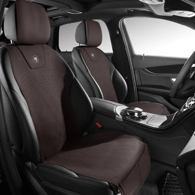 Tailored leather ultra thin car seat cover with fur material and gradient hole design in six colour options