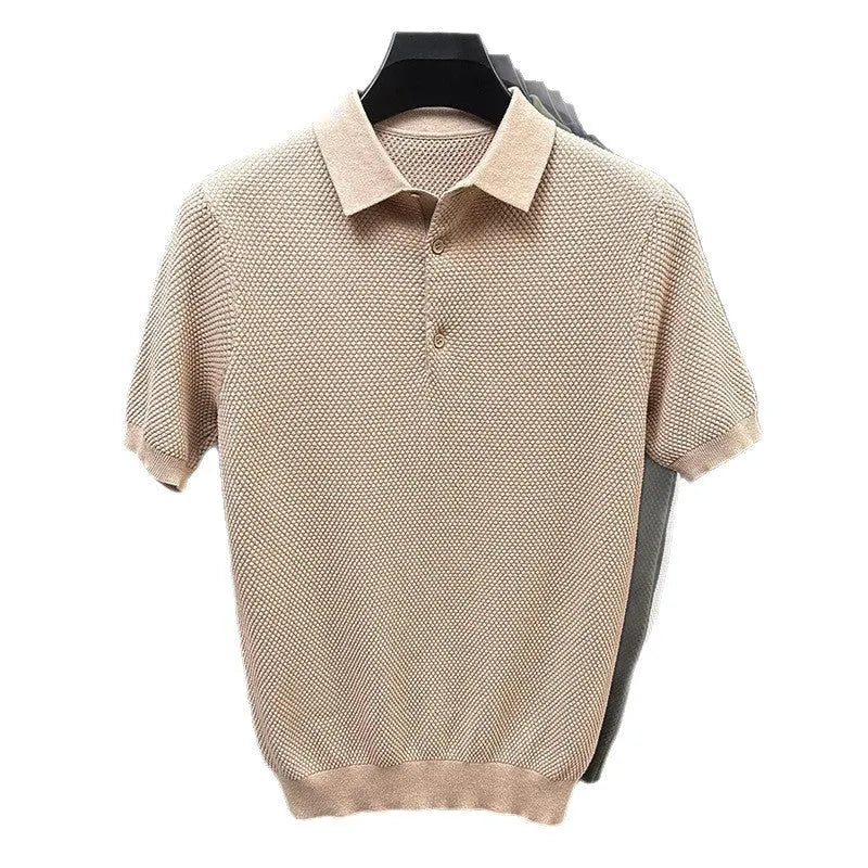 Men's loose fit short sleeve cotton sweater pullover in various colours