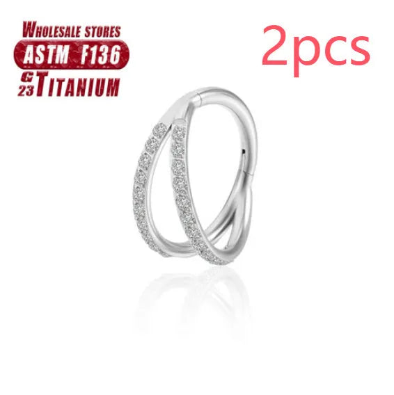 F136 titanium alloy fork nose ring body jewellery in multiple colours and sizes